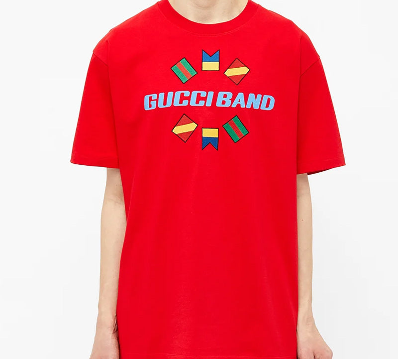 Gucci Band Flag Embroidered Big Logo For Men Red 565806-XJB2W-6229