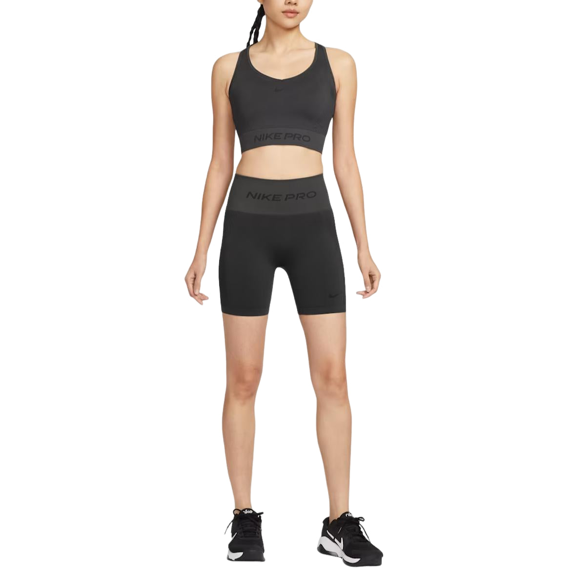 (WMNS) Nike Pro Seamless Dri-Fit High-Waisted 5" Cycling Shorts 'Dark Smoke Grey' IF1211-070