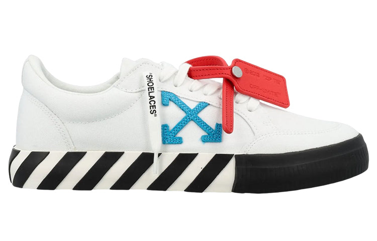 Off-White Low Vulcanized Canvas Sneaker 'White Blue Black Red' OMIA085S23FAB0010145
