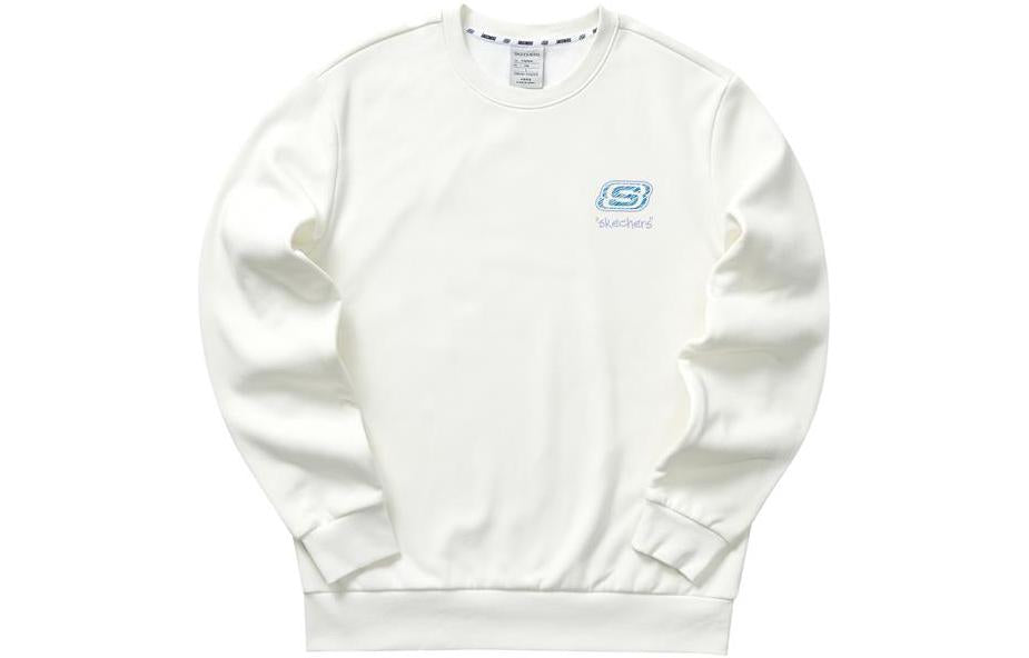Skechers Colorful Casual Series Brand Crew Sweater 'White Green' L322U086-0074