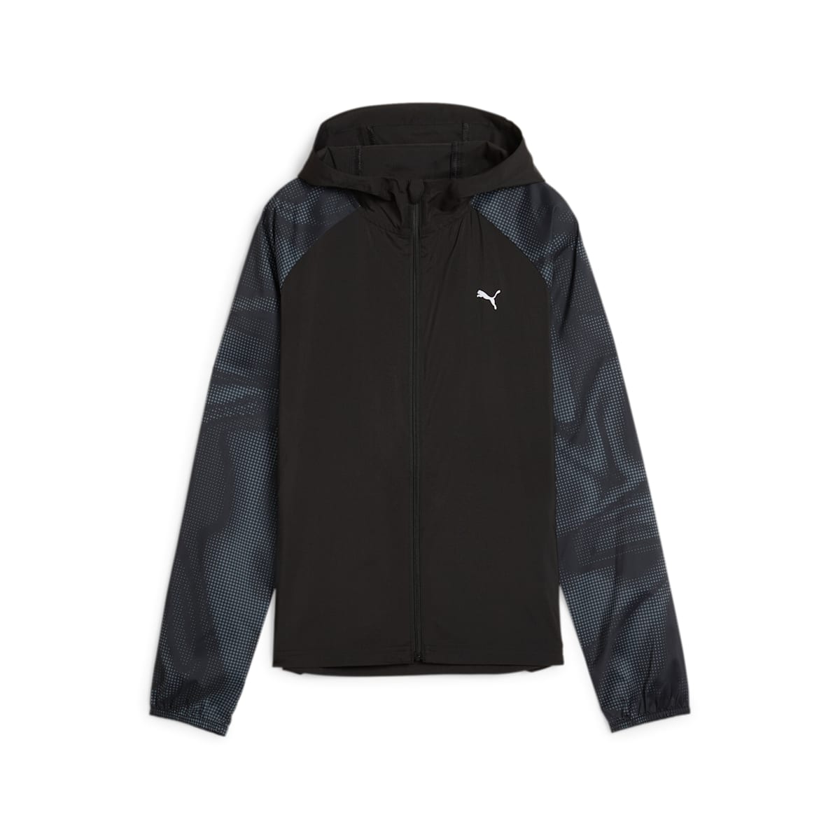 (WMNS) PUMA RUN FAVORITE AOP Woven Jacket 'Black Grey White' 524035-51