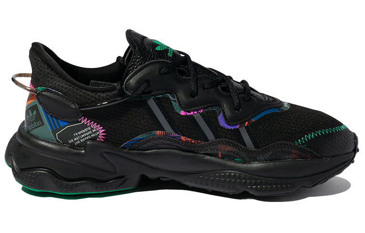 adidas Originals Ozweego Casual Shoes 'Black Green Multi-Color' GX2715