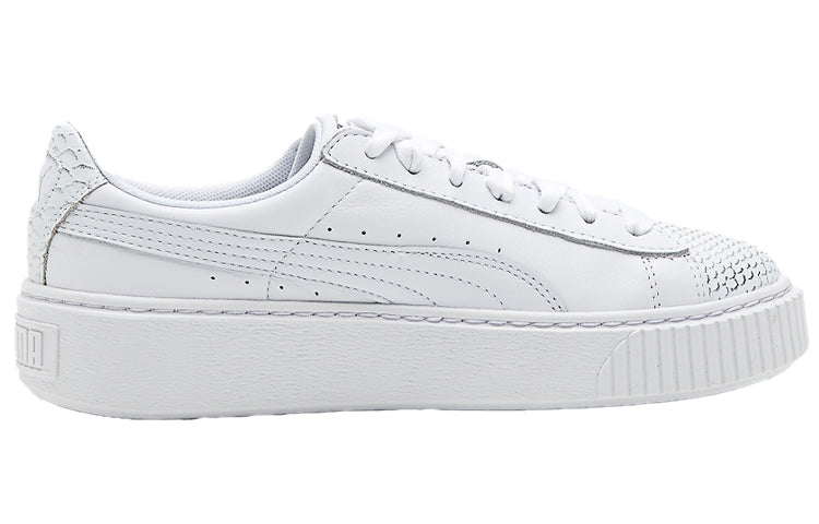 (WMNS) PUMA Basket Platform Ocean Leisure Board Shoes White 366442-02