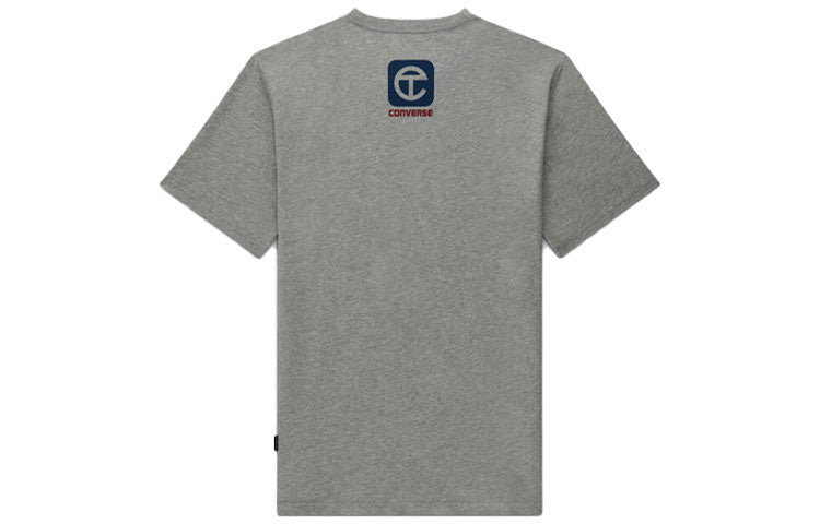 Converse x TELFAR Crossover Basketball Sports Printing Round Neck Short Sleeve Couple Style Gray 10022844-A02