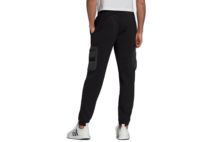 Men's adidas originals Side Zipper Pocket Bundle Feet Sports Pants/Trousers/Joggers Black H11485