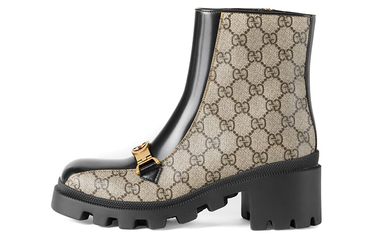 (WMNS) Gucci Horesbit Interlocking G ankle boots 'Black Ebony' 670412-2OQ50-9763