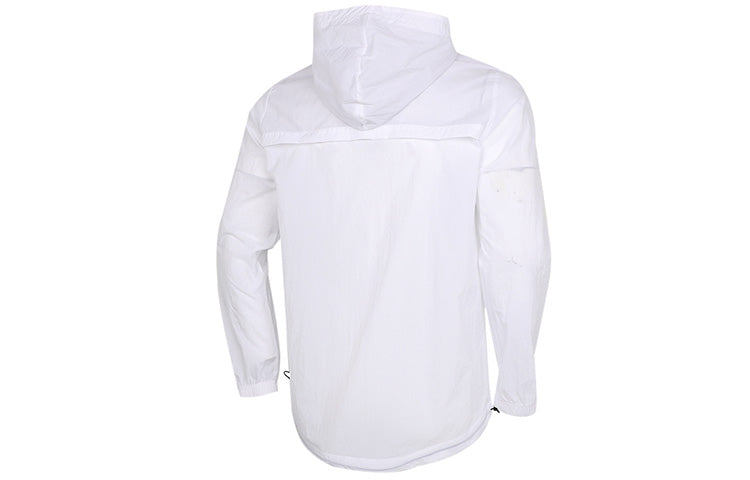 adidas Logo Print Woven Hooded Jacket Men's White GK9419