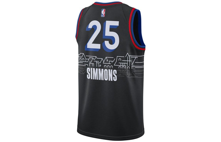 Nike NBA Basketball Sports Jersey SW Fan Edition 20-21 Season Simmons 76 Team 2 No.25 Black CN1771-015