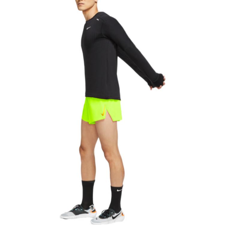Men's Nike Solid Color Moisture Wicking Running Sports Shorts Fluorescence Yellow CJ7838-702