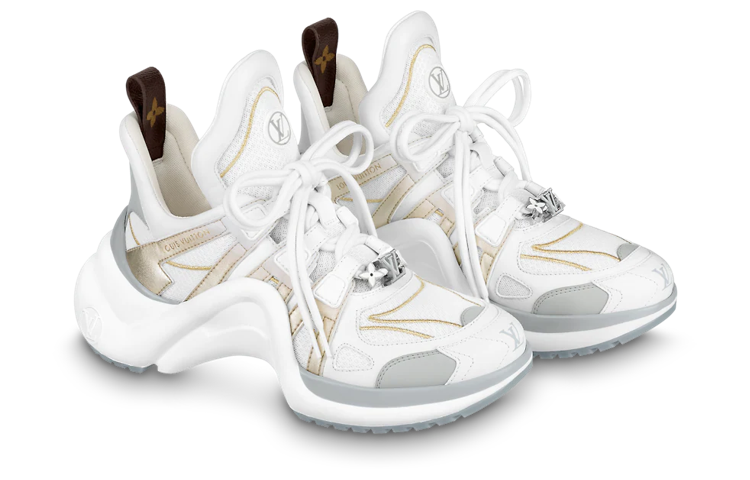 (WMNS) LOUIS VUITTON Archlight 1.0 Sneakers 'White with Gold Silver' 1AAVXU