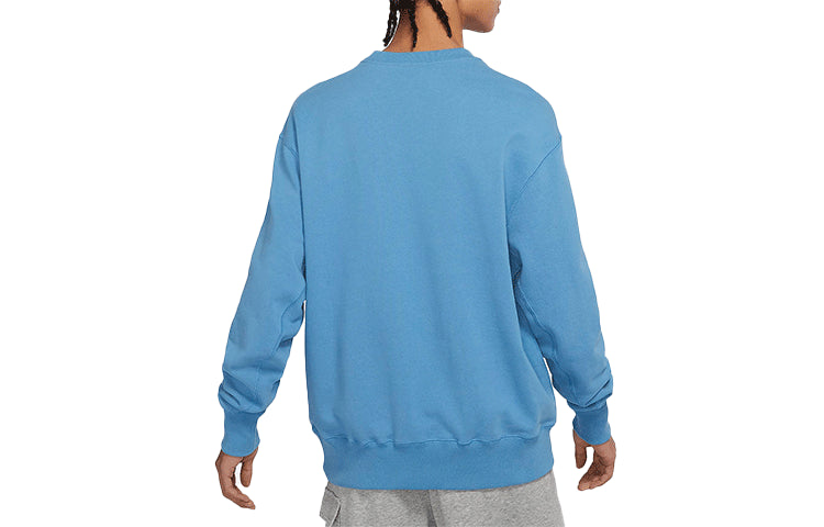 Men's Nike Sportswear Logo Casual Sports Round Neck Pullover Blue DA0022-469