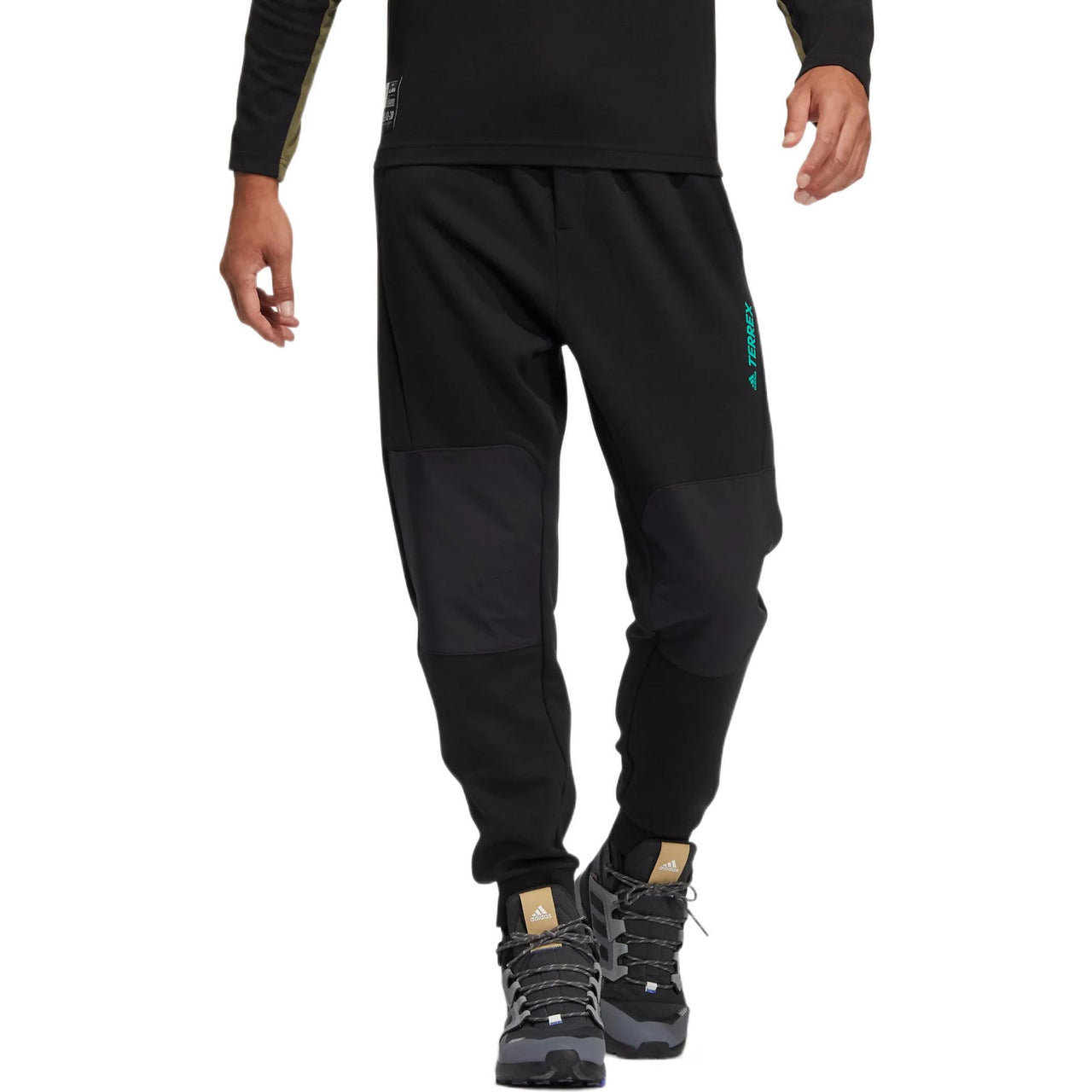 Men's adidas Solid Color Lacing Bundle Feet Loose Sports Pants/Trousers/Joggers Black HE7330