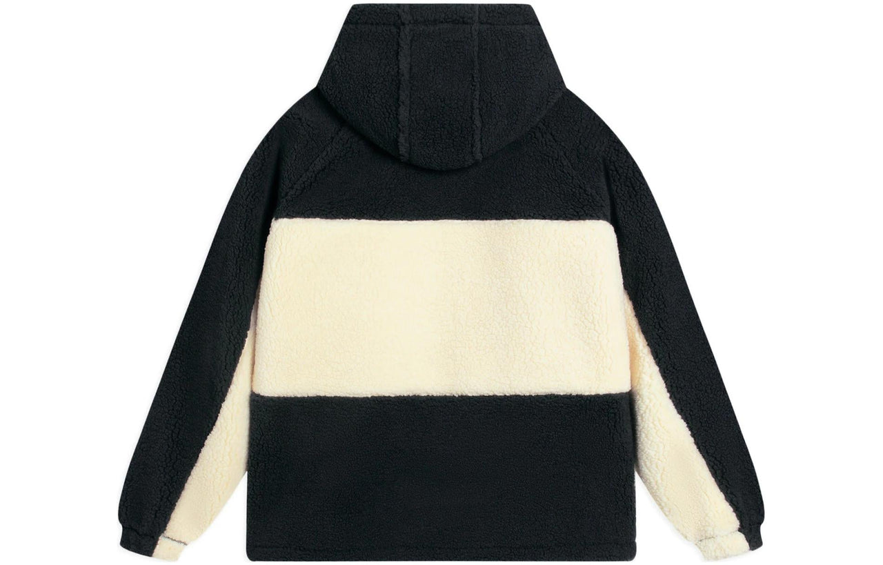 Li-Ning BadFive Logo Fleece Full Zip Jacket 'Black Beige' AFDSA69-4