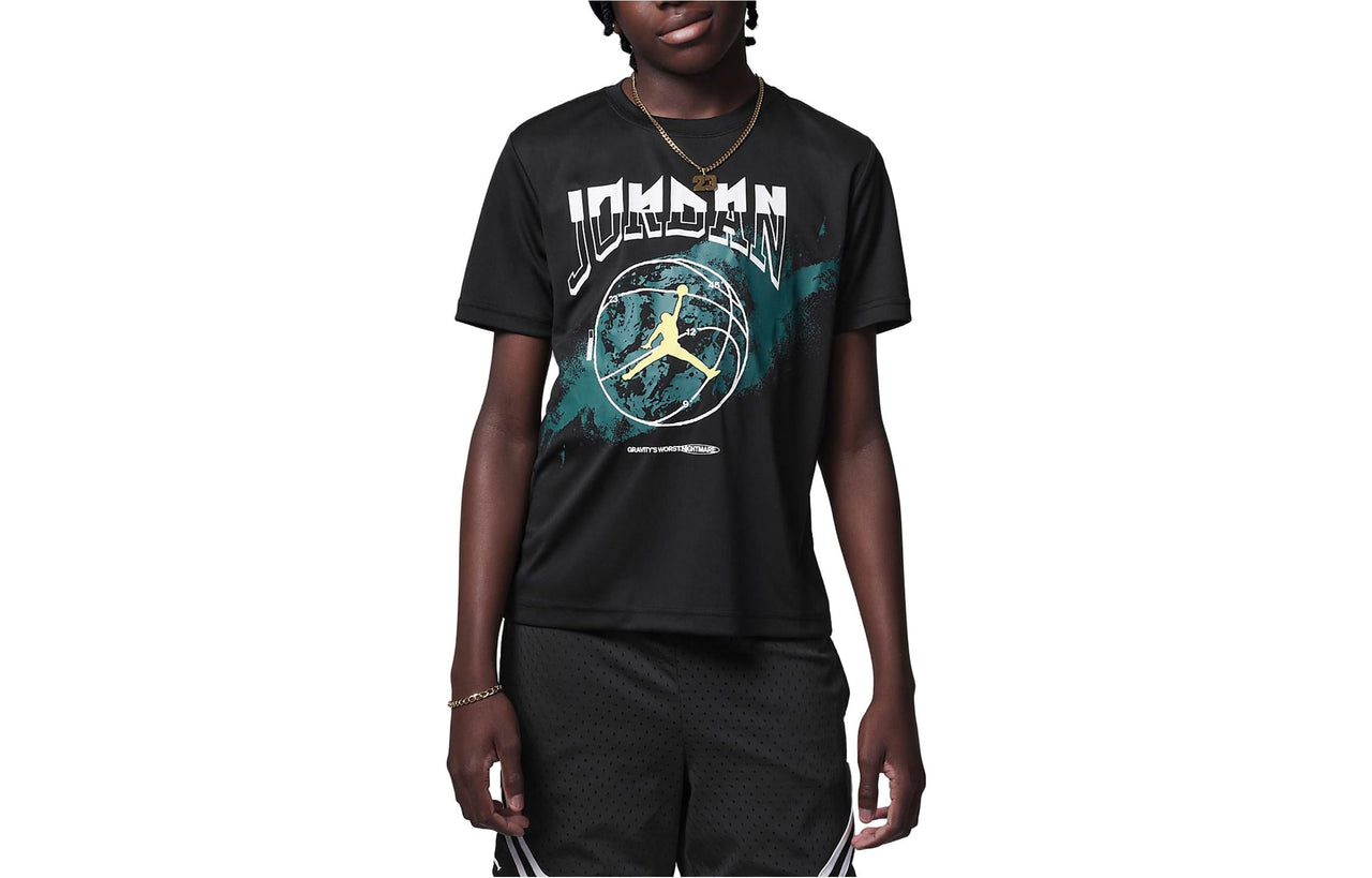 (GS) Air Jordan Sport 85 Graphic T-Shirt 'Black Green' FV2853-010