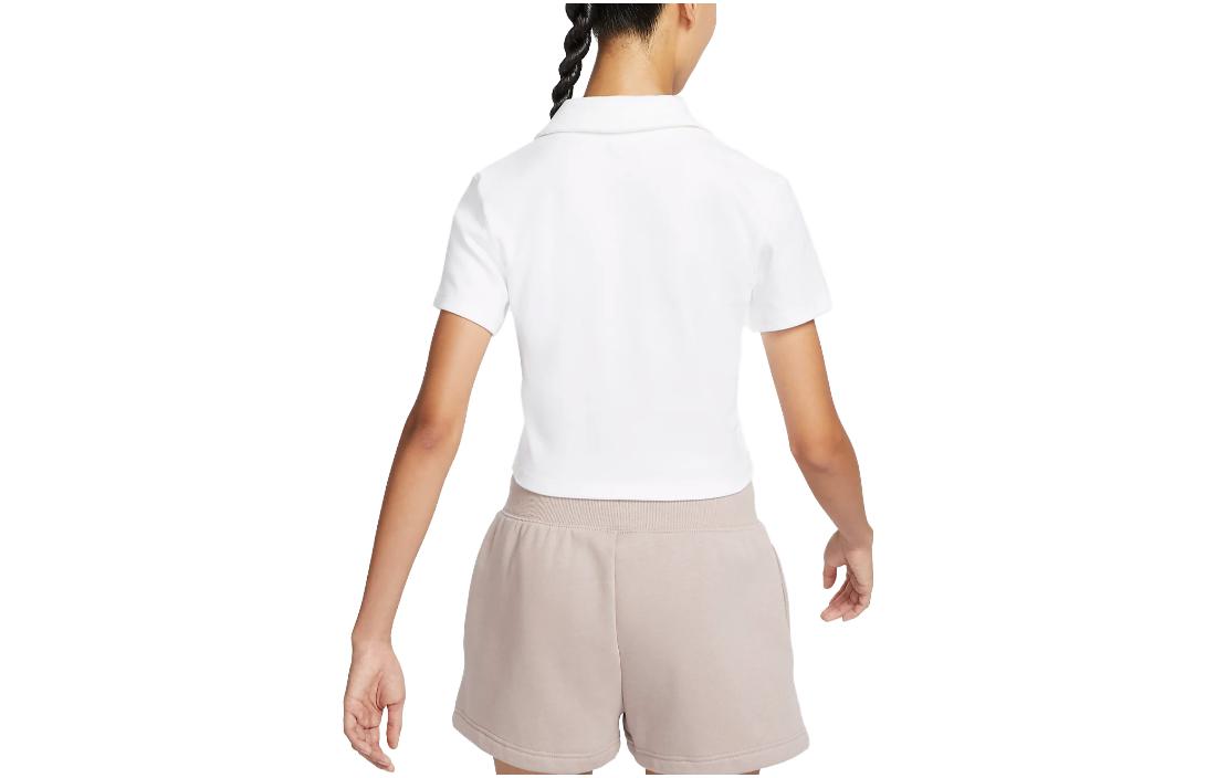 (WMNS) Nike Sportswear Essential Short-Sleeve Polo T-Shirt 'White' DV7885-100