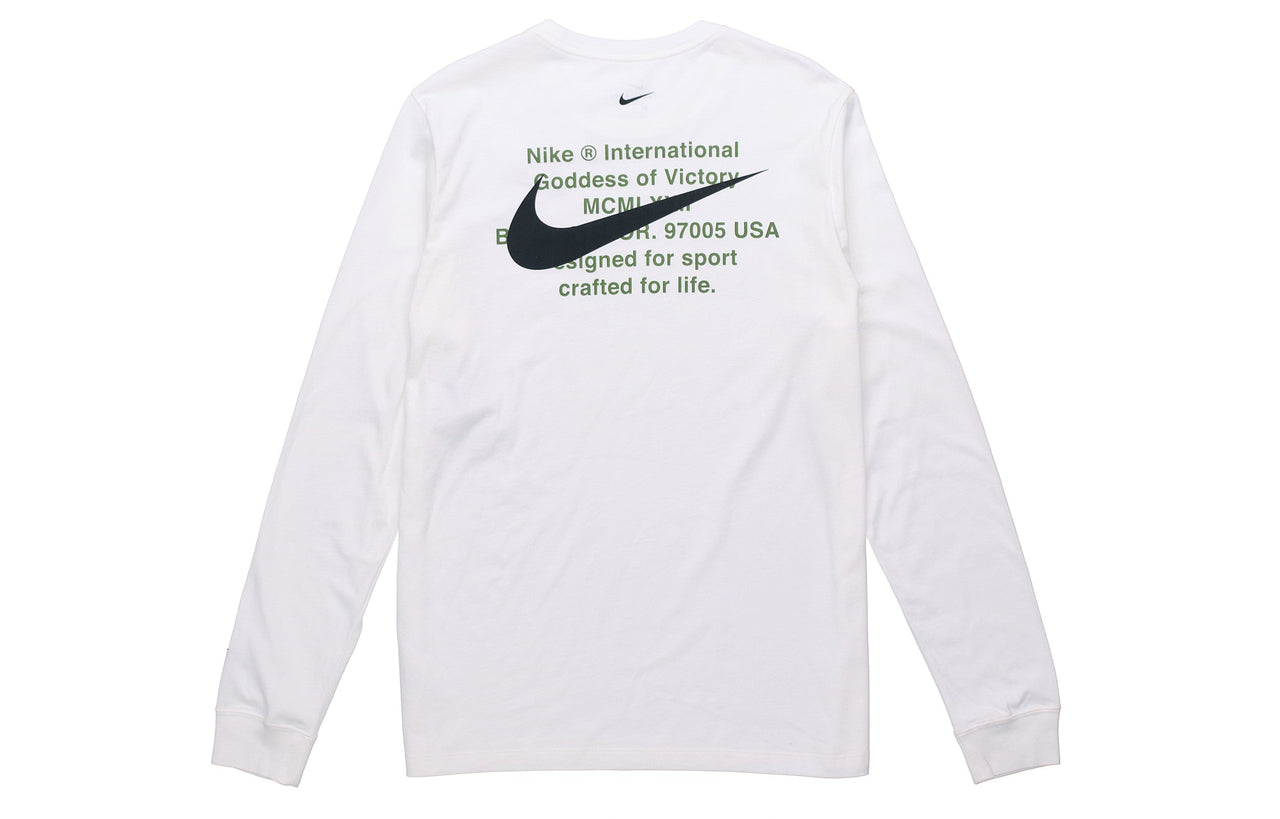 Nike Sportswear Swoosh LS Tee US Edition Round Neck Long Sleeves White CK2259-100