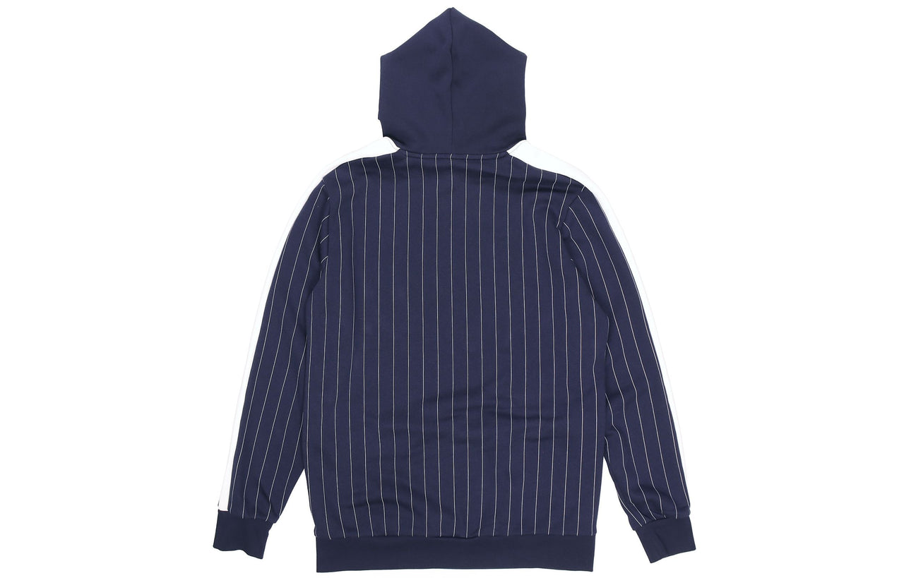 PUMA Pinstripe Hooded Pullover Fleece Men Blue 530179-06