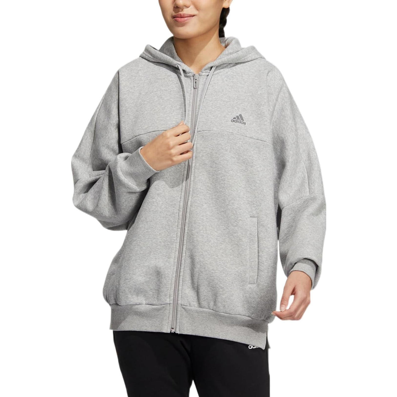 (WMNS) adidas Word Fleece Hoodie 'Grey' HM2813