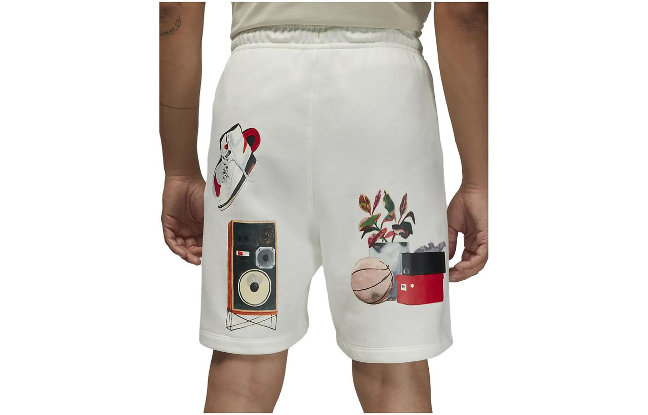 Air Jordan Artist Series By Jacob Rochester Fleece Shorts 'Sail Black University Red' DQ7542-133