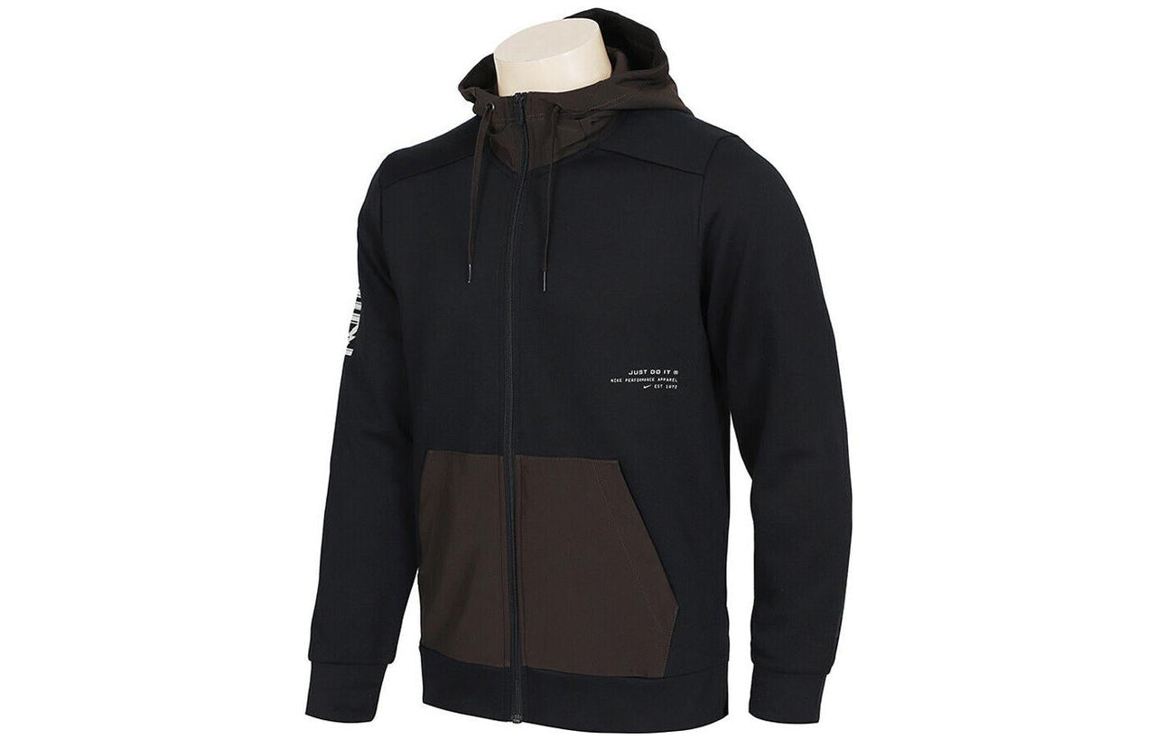 Nike Solid Color Alphabet Zipper Hooded Jacket Men's Black DD1965-010
