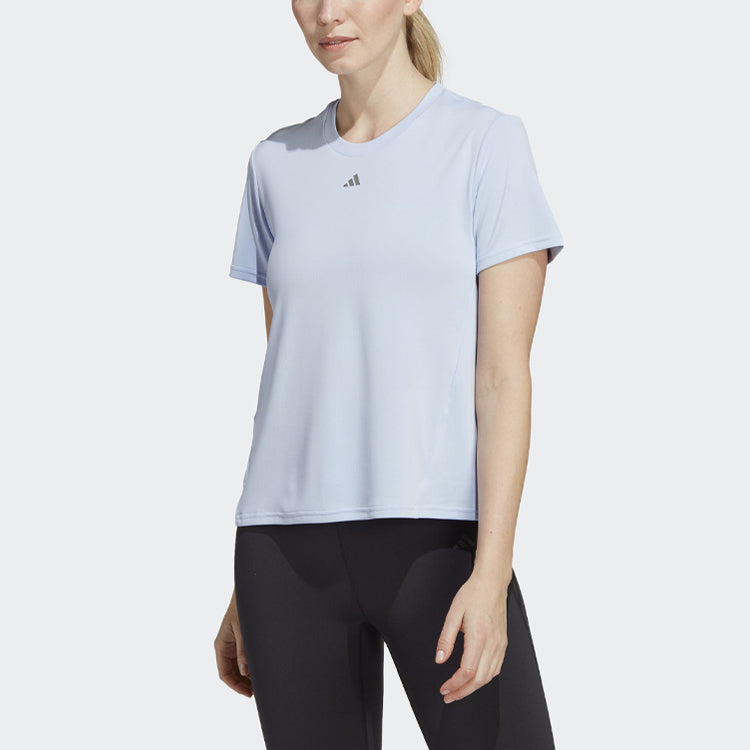 (WMNS) adidas Logo Hiit Heat.rdy Sweat-conceal T-Shirts 'Blue' II3245