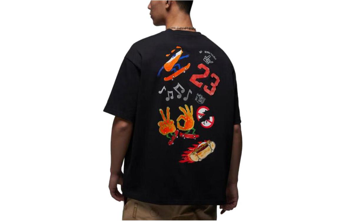 Air Jordan Fire Jumpman Logo T-Shirt 'Black' FJ7685-010