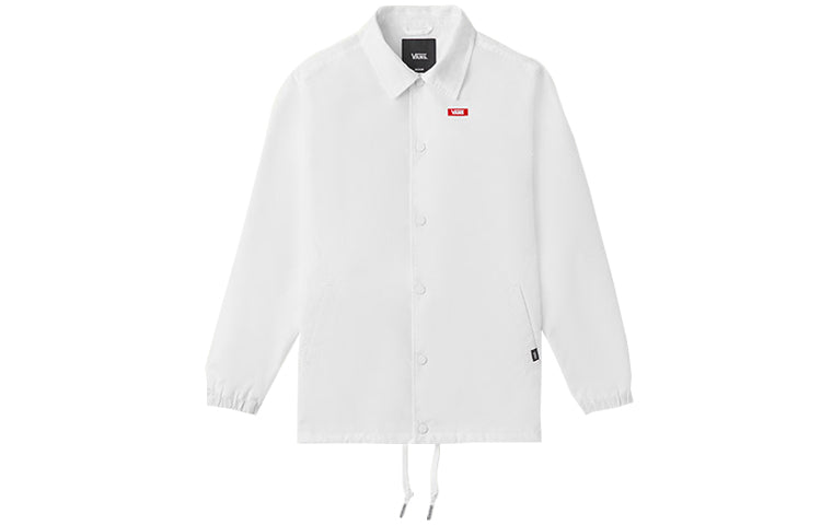 Vans Back Alphabet Logo Printing Jacket Couple Style White VN0A489UWHT