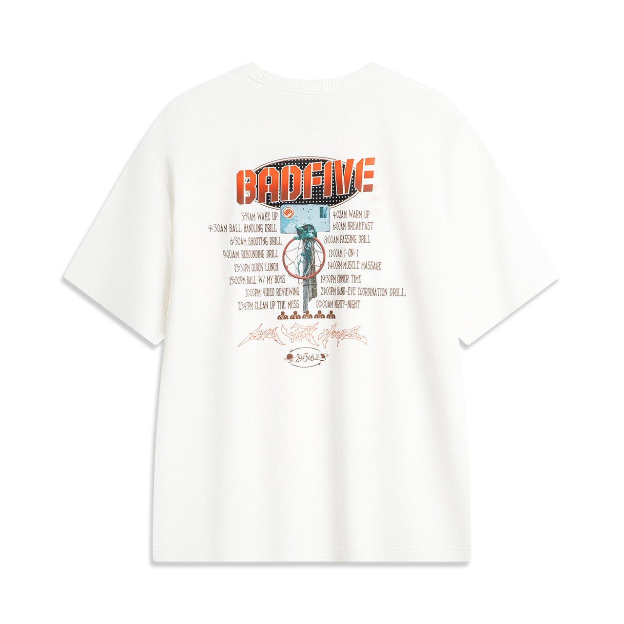 Li-Ning BadFive Hoops Graphic T-shirt 'White' AHSU149-1