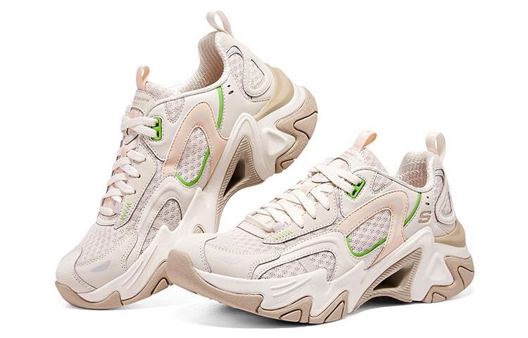 (WMNS) Skechers Stamina V3 'White Brown Green' 896181-NTMT
