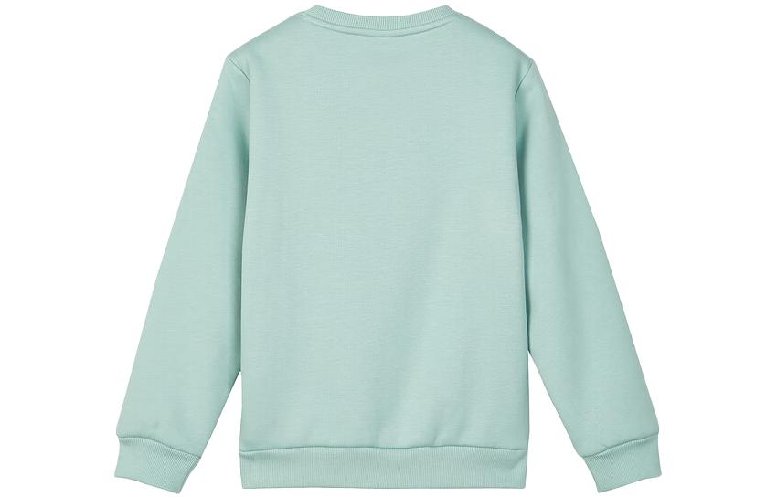 (GS) Skechers Colorful Casual Series Letter Round Neck Fleece Pullover Sweater 'Teal White' L423K098-01P9