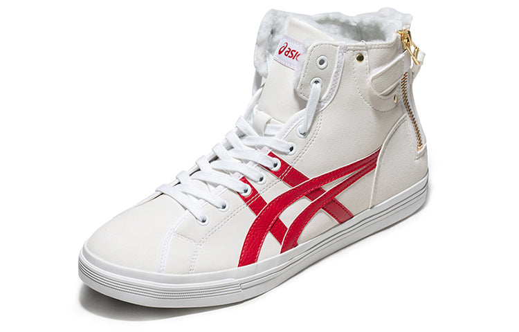 ASICS Double Clutch White/Red Fleece High Board Shoe 1201A012-100