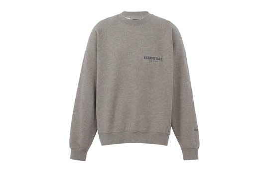 Fear of God Essentials FW21 Pullover Crewneck Dark Heather Oatmeal FOG-FW21-369