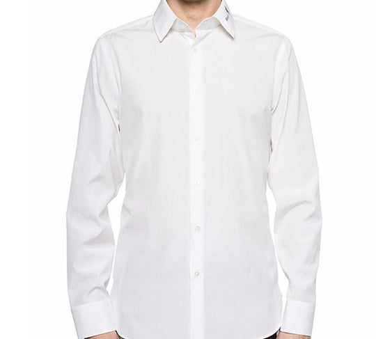 Gucci Flower Cut Silk Poplin Decorative Long Sleeve Shirt For Men White 547230-ZAAET-9000