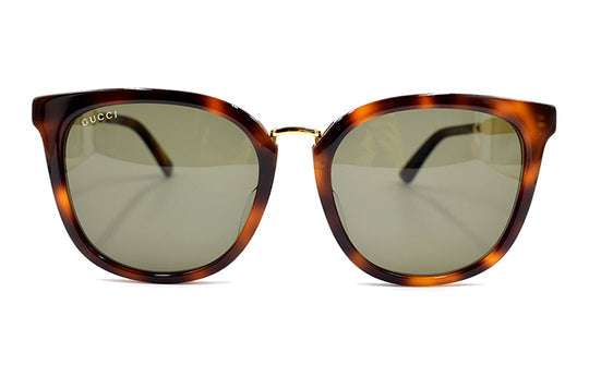 Gucci Double G Webbing Series Sunglasses Asia Edition Tortoiseshell Color Circular GG0079SK