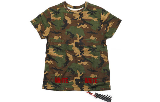 Off-White Red Short Sleeve Camouflage Green OMAA001F150580189920