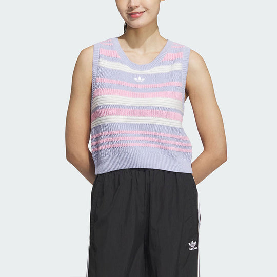 (WMNS) adidas originals Summer Knit Striped Tank Top 'Purple White Pink' JI7053