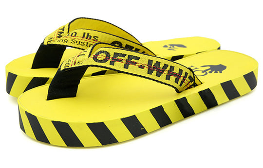 Off-White Flip Flops 'Graphic Print - Yellow' OMIA131F20MAT0011810