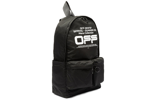 Off-White Wavy Logo Backpack Off Slogan Printing Black OMNB003R20E480041001