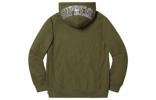 Supreme SS19 Sequin Arc Hooded Sweatshirt Dark Green logo SUP-SS19-451