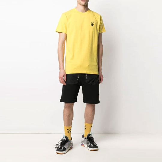 Off-White SS21 Logo Printing Short Sleeve Ordinary Version Yellow OMAA027S21JER0051910