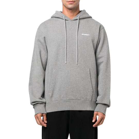 Off-White Wave Outline Diagonal Slim Hoodie 'Grey Marl' OMBB097F22FLE0150801