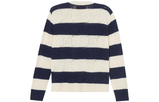 (WMNS) Gucci Tiger Wool Sweater with Embroidery Tiger and flower 'Ivory Navy' 683896-XKB77-9801