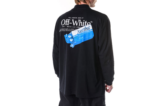 Off-White SS21 Pattern Half Zipper Long Sleeves Black OMAB031F20FAB0011010