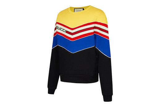 Gucci MENS Cotton Multicolor Striped Pullover Long Sleeve Black 560495-XJATN-1074