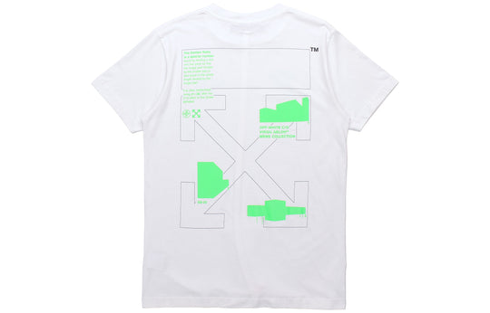 Off-White Fluorescence Alphabet Printing Short Sleeve White OMAA027R201850060145