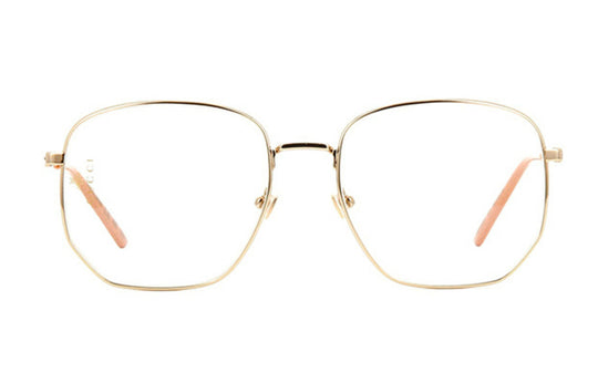 Gucci Metallic Square Thin Frame Glasses Frame Gold Color GG0396S-001