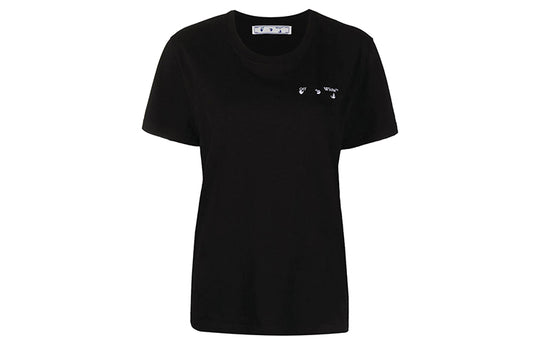 (WMNS) Off-White SS21 Arrows Pattern Logo Printing Short Sleeve Black T-Shirt OWAA049R21JER0011009