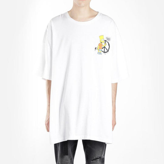 Men's Off-White C/O VIRGILABLOH Simpson Arrow Short Sleeve White T-Shirt OMAA066S191850340188