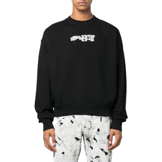 Off-White Logo Print Crew Neck Sweatshirt 'Black' OMBA058F22FLE0031001