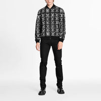 LOUIS VUITTON LV Jacquard Zipper Waist Jacket For Men Black 1A8GVC